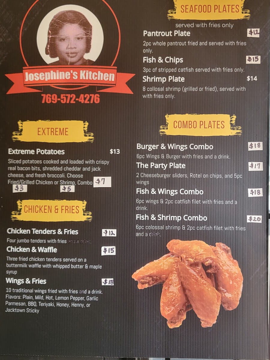 Josephine's Kitchen menu board
