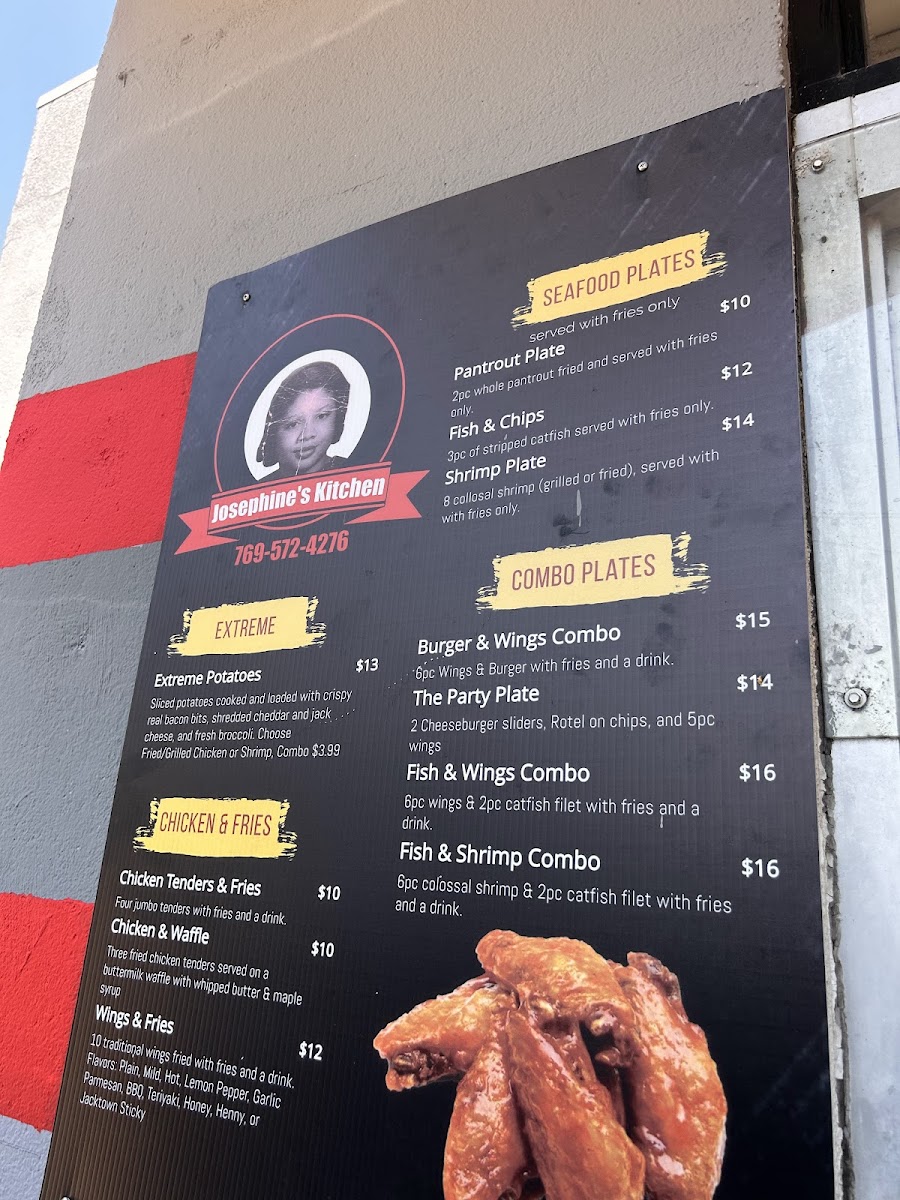 Josephine's Kitchen menu board