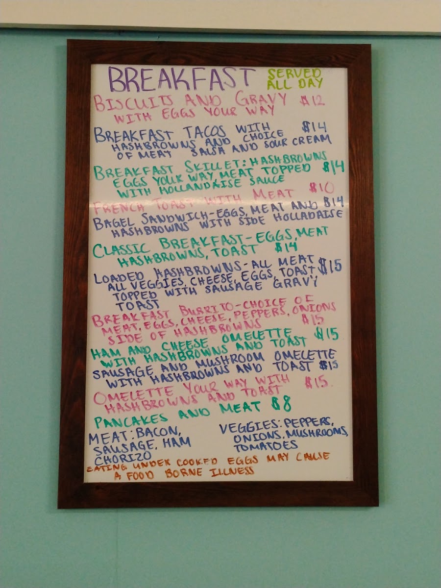 Gabby Lou’s Kitchen menu board