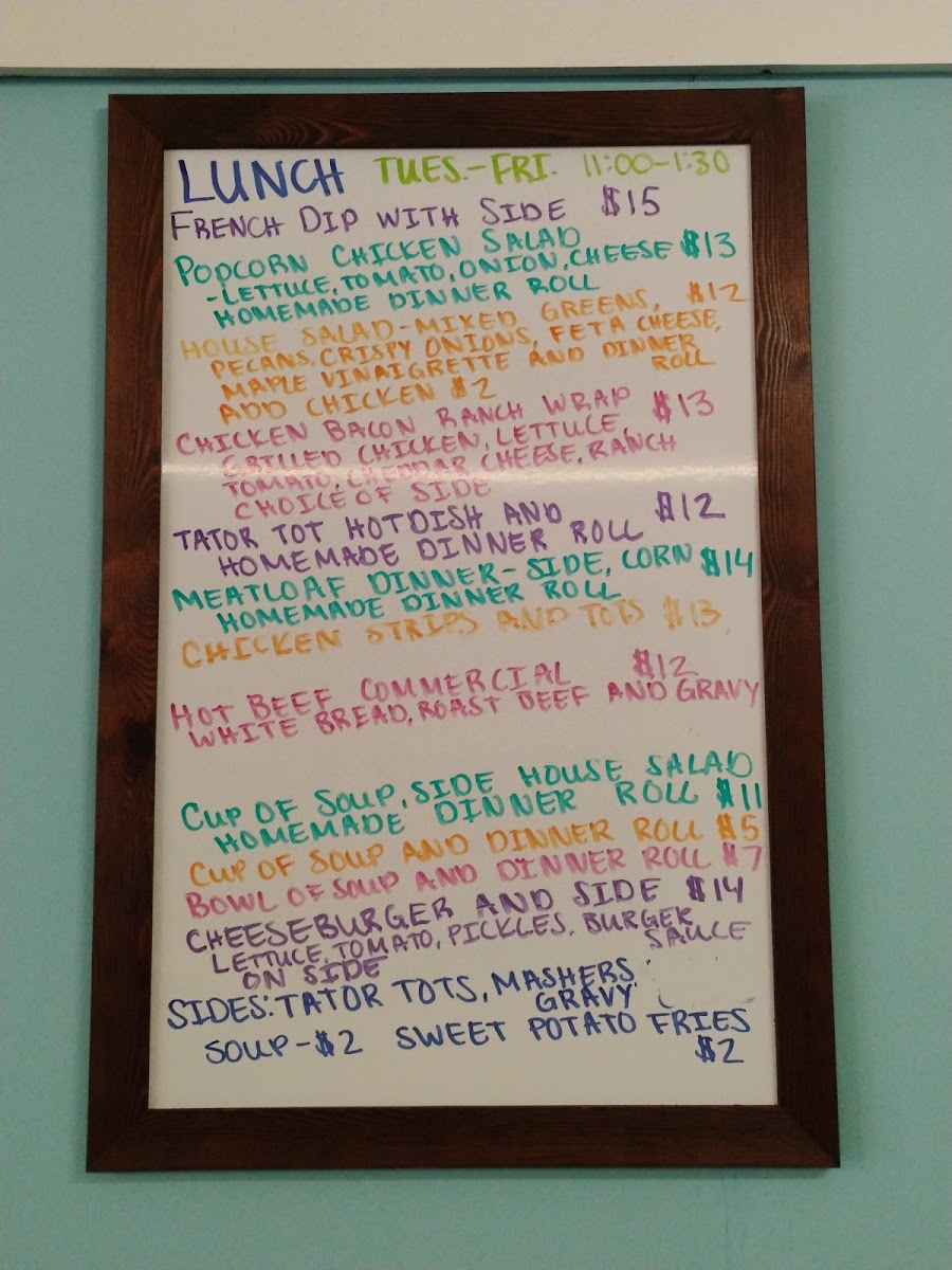 Gabby Lou’s Kitchen menu board