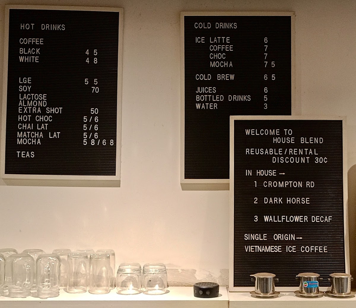 House Blend (By Zelos) menu board