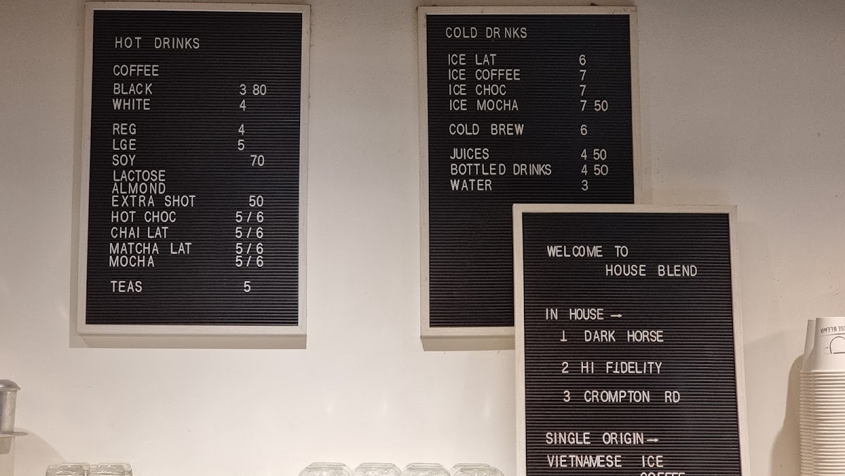 House Blend (By Zelos) menu board