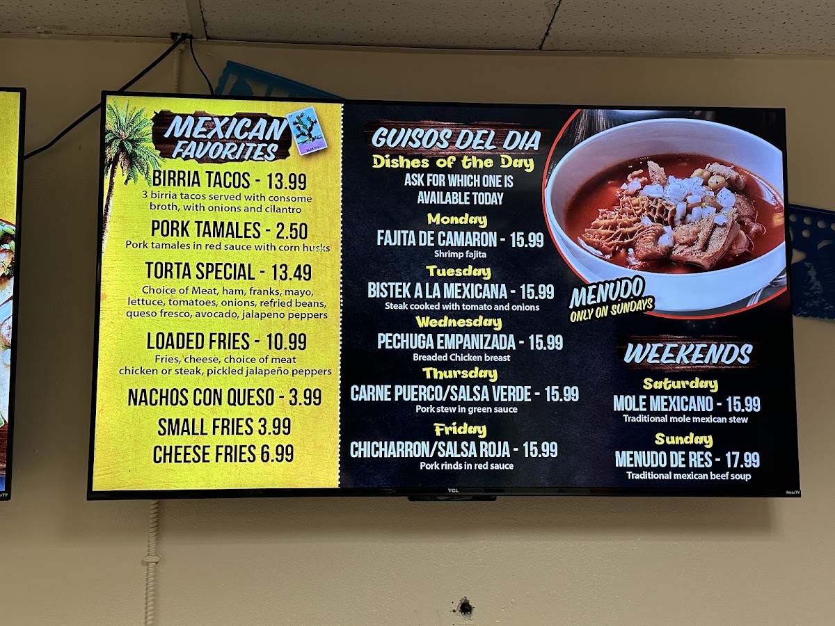 La Potosina | Mexican menu board