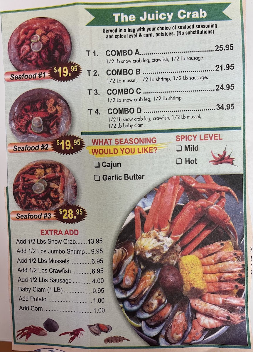 Fu Hing Restaurant & Seafood Shack menu board