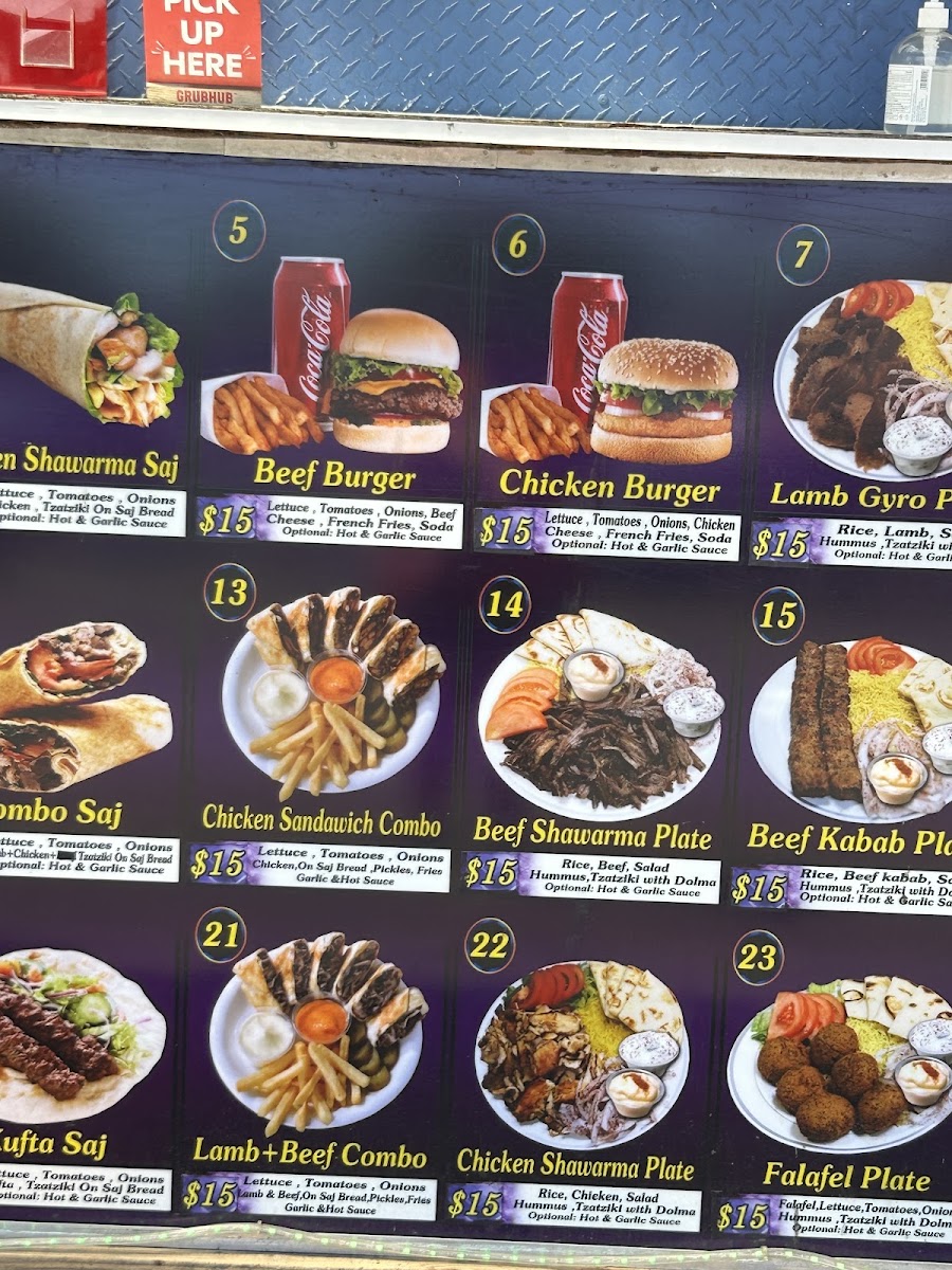 Shawarma Express menu board