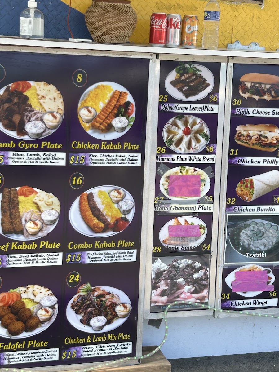 Shawarma Express menu board