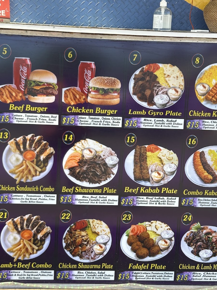 Shawarma Express menu board