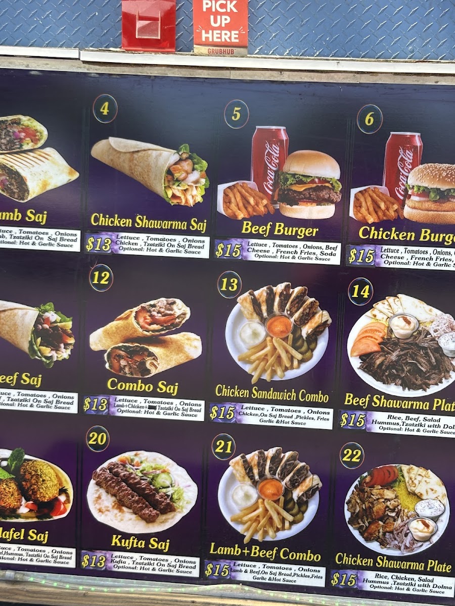 Shawarma Express menu board