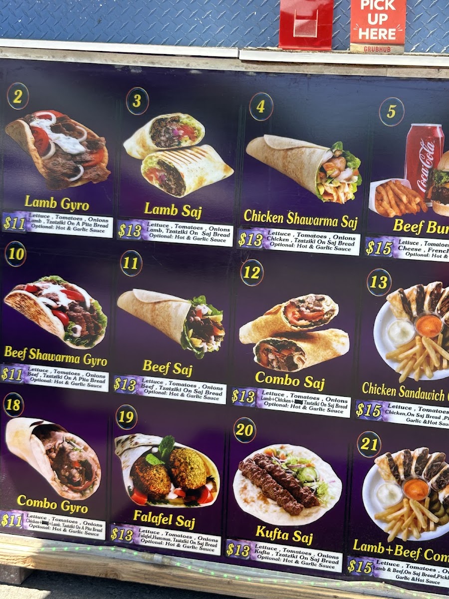 Shawarma Express menu board