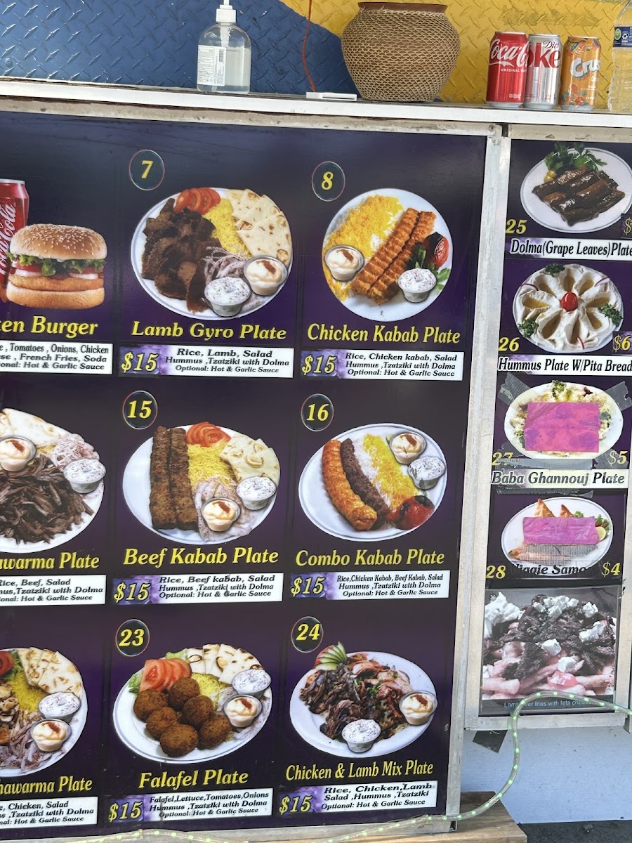 Shawarma Express menu board