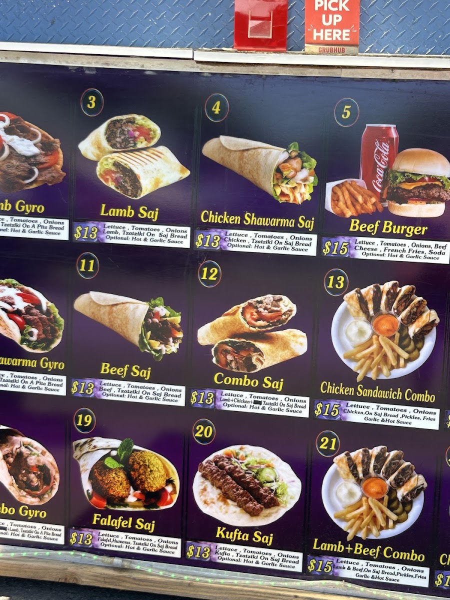 Shawarma Express menu board
