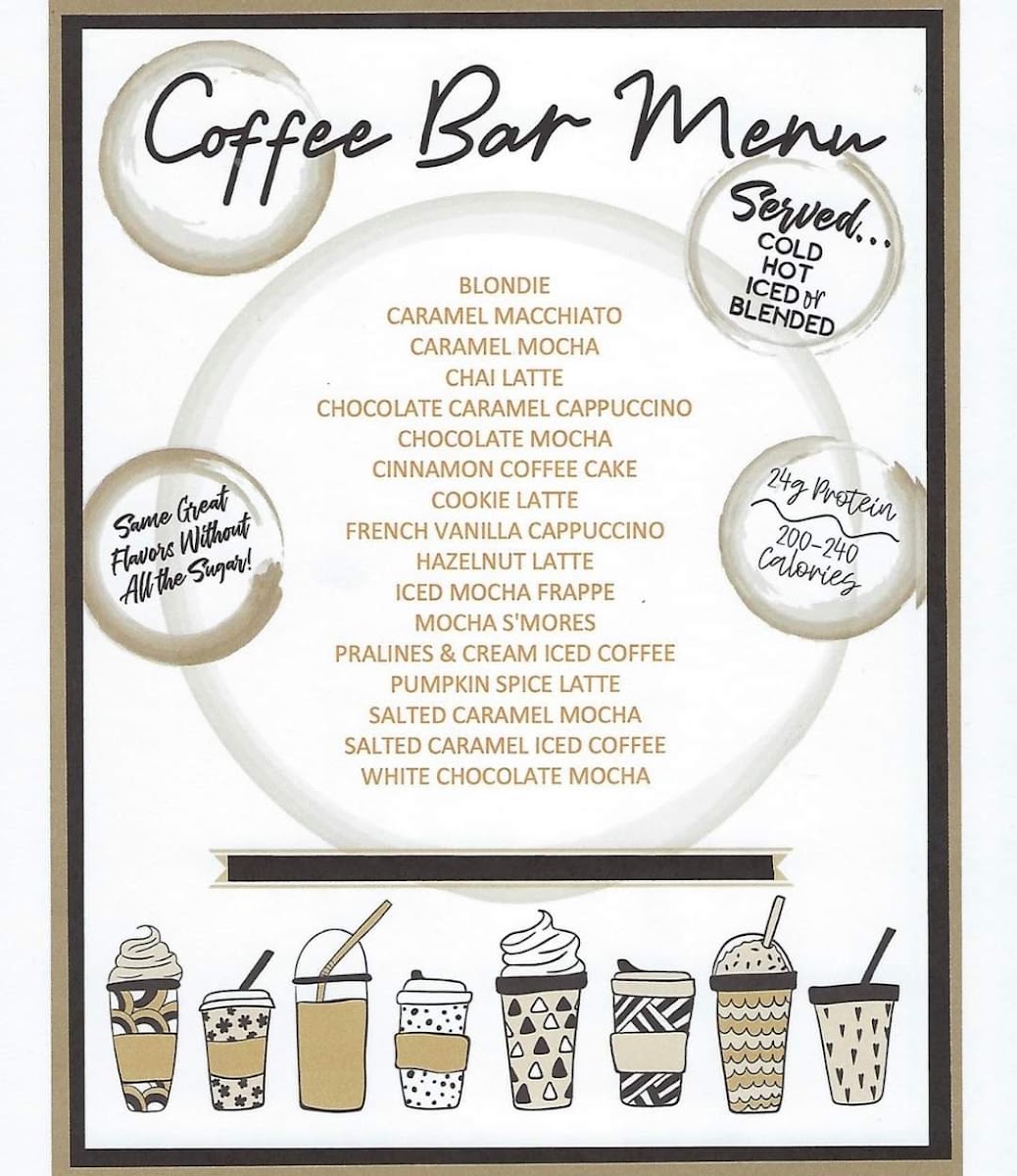 Crossties Nutrition menu board