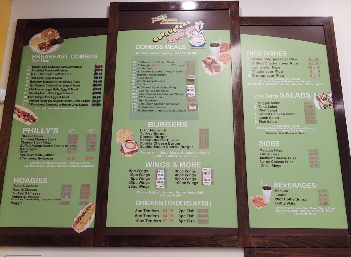 Gutbusters - Atlanta menu board