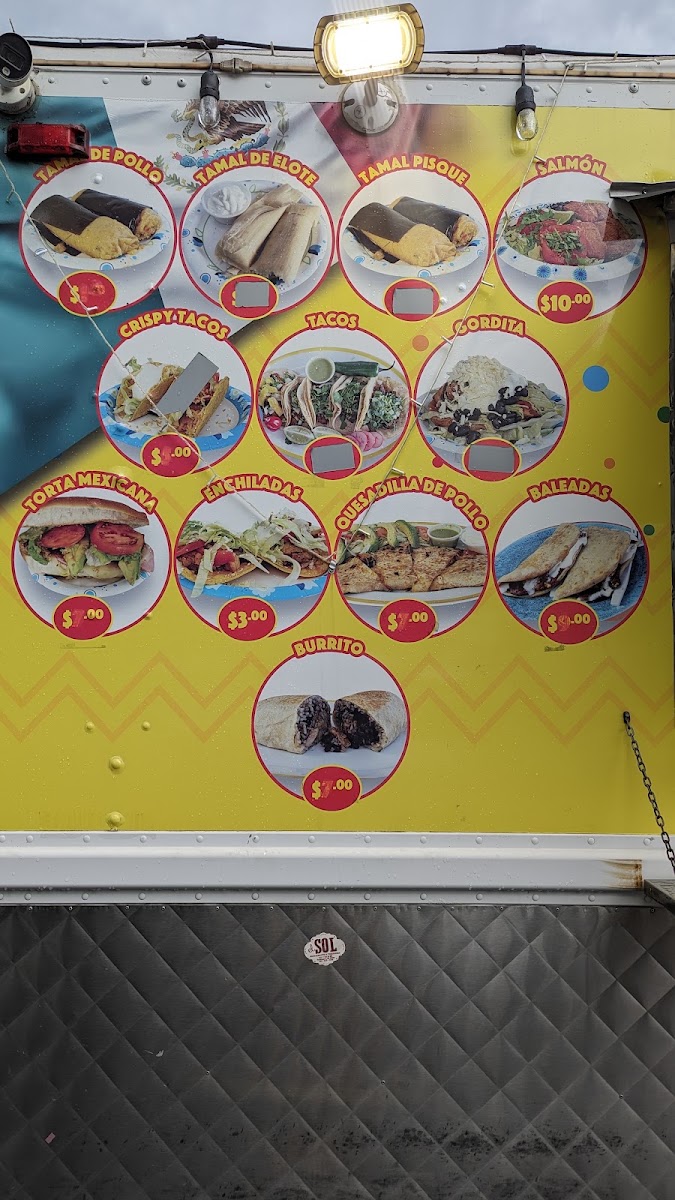 Elvira's kitchen menu board