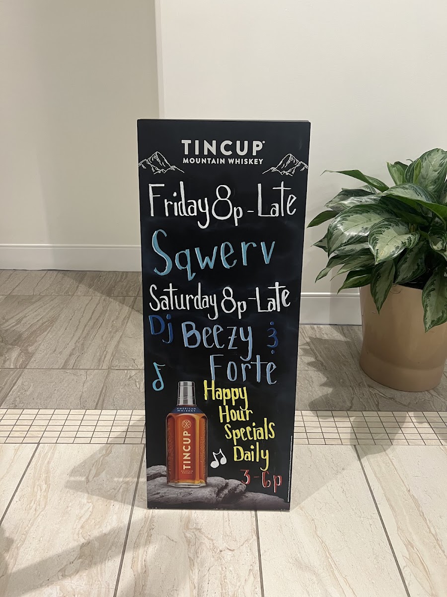 The Cardinal Restaurant and Bar menu board