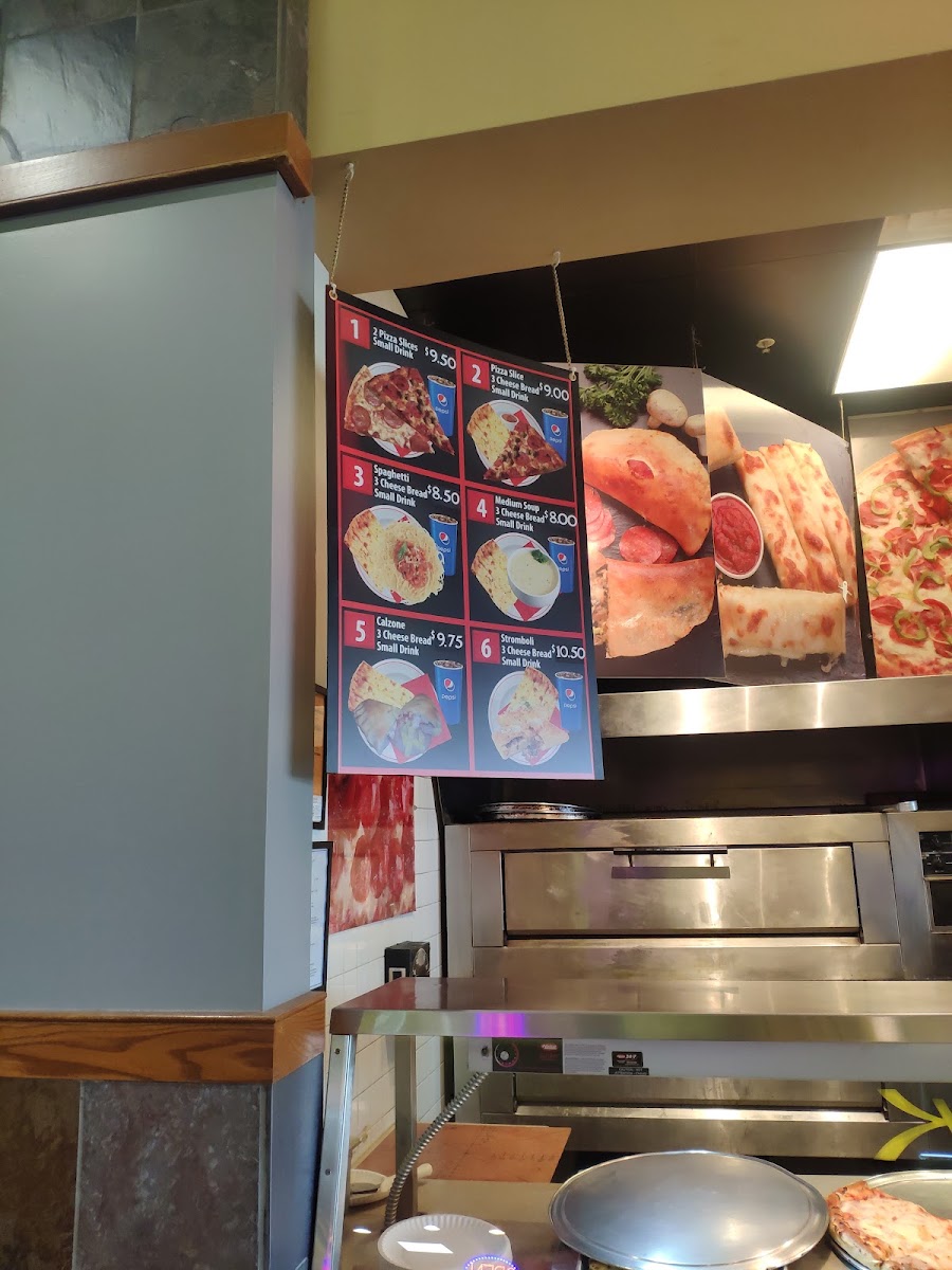Bob's Pizza Plus menu board