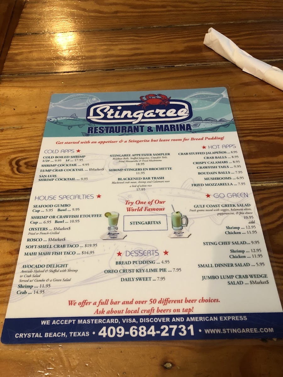 Down Under Cafe menu board