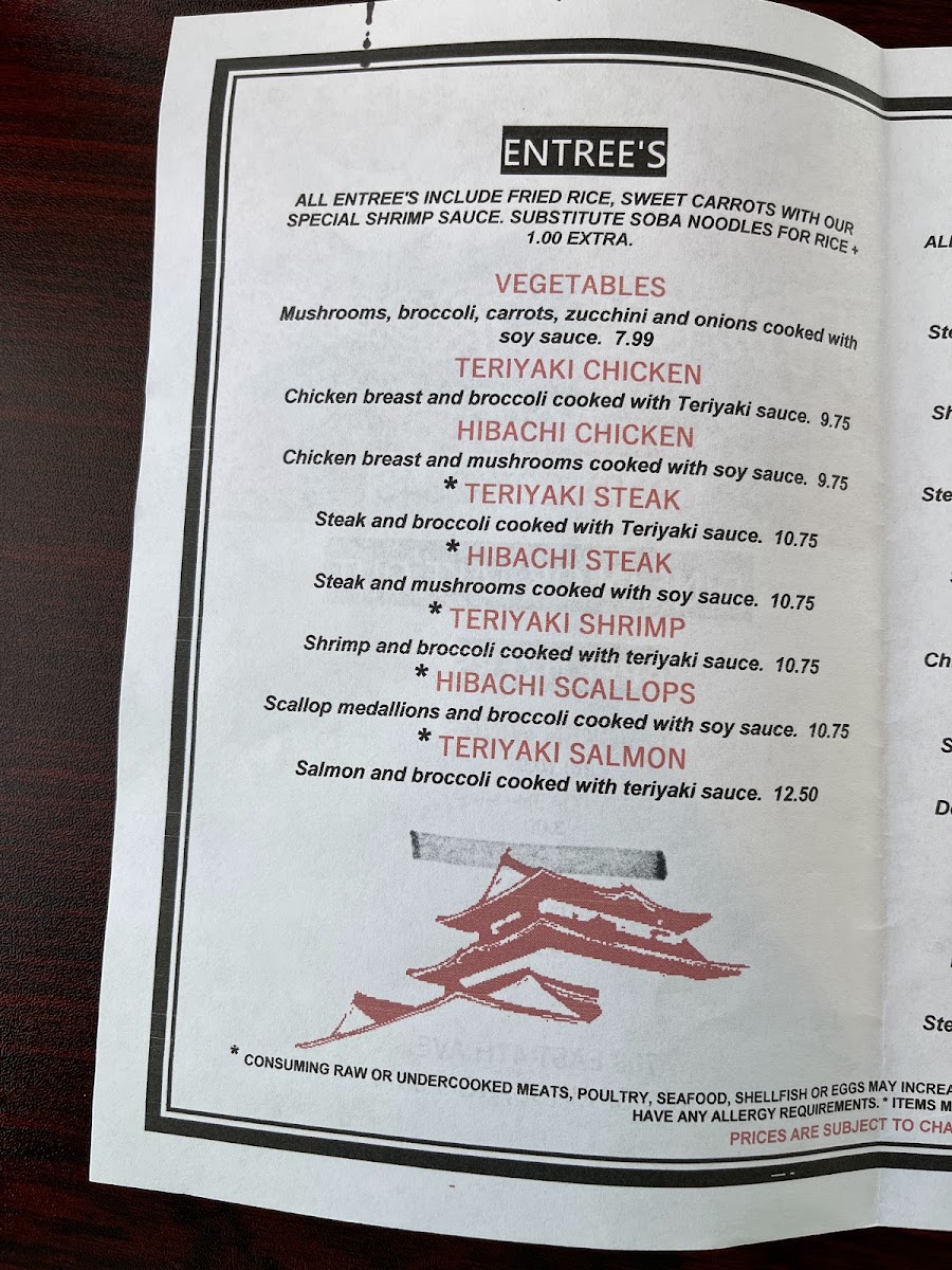 Three Roosters express menu board
