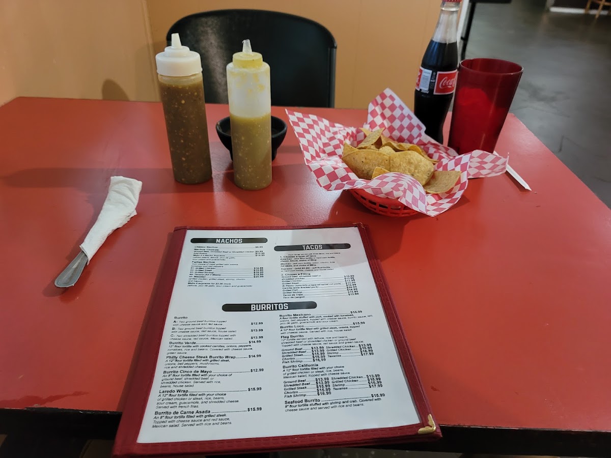 Las Trancas Express menu board