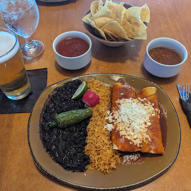 Chicken Tinga Enchilada Plate