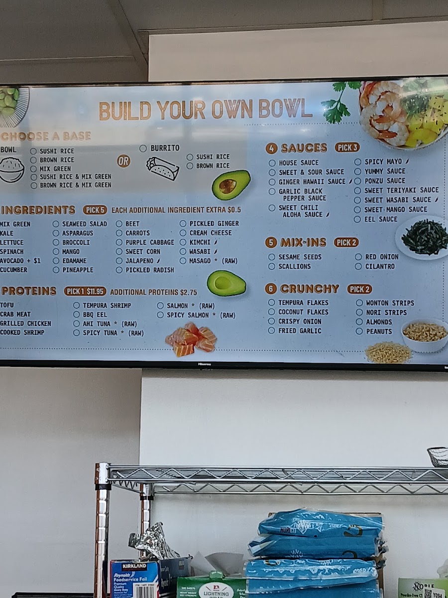 Poke one menu board