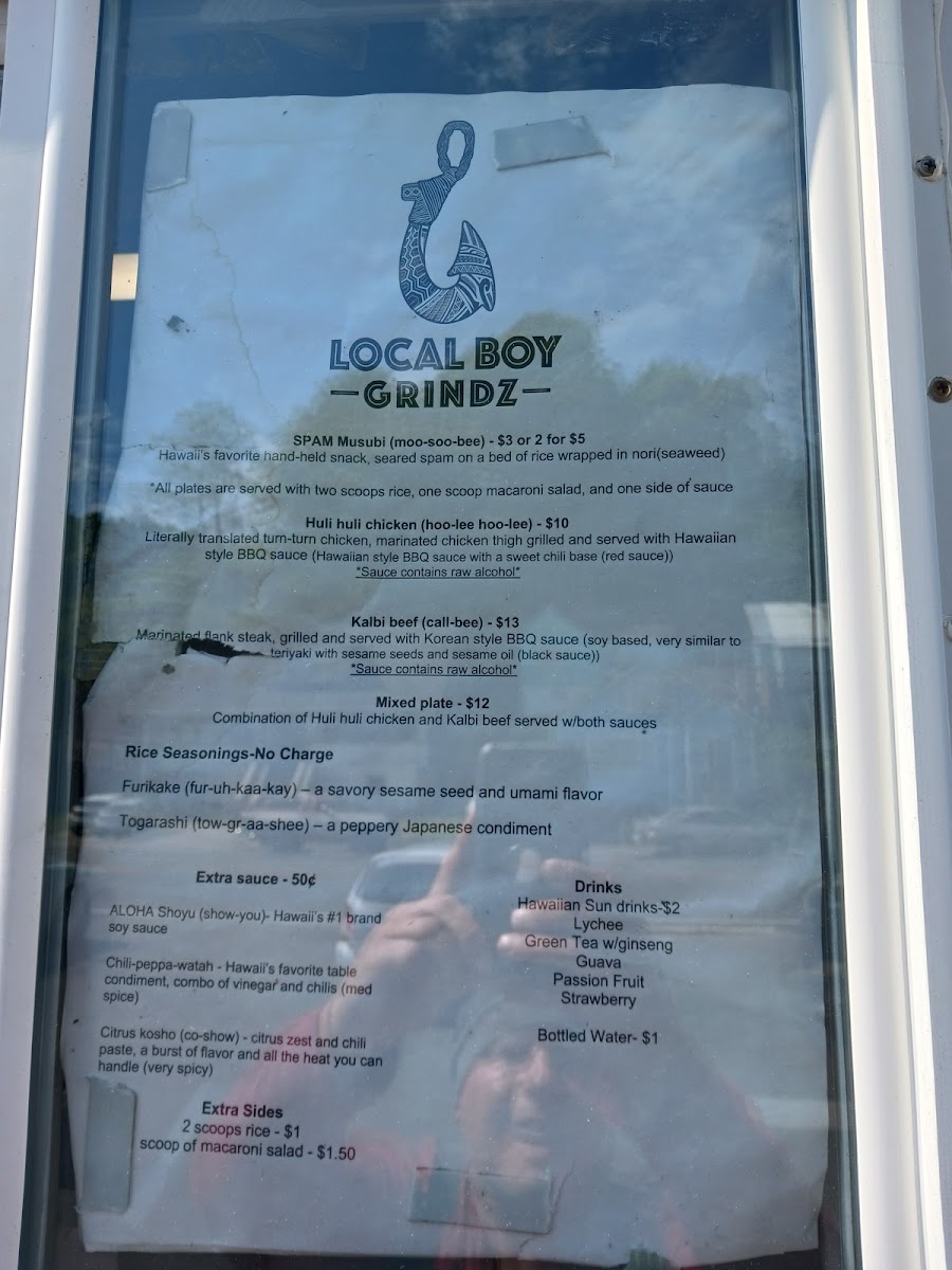 Local Boy Grindz menu board