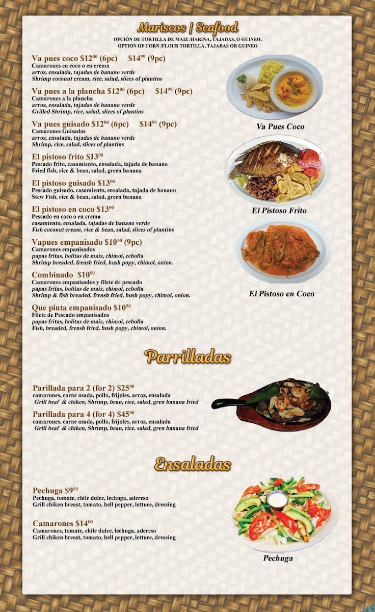 El Catrachito menu board