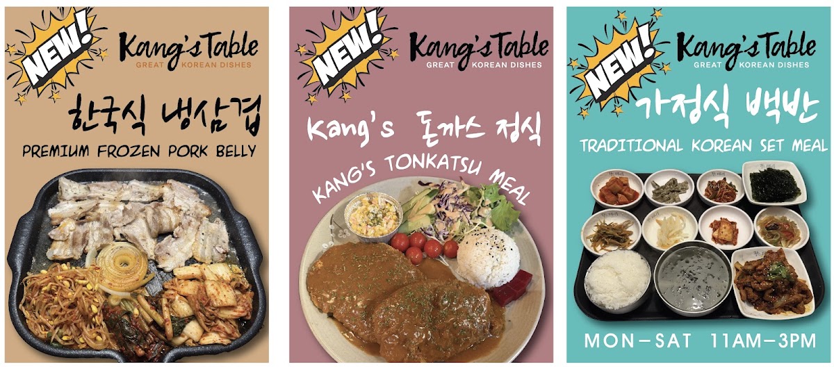 Kang's Table menu board