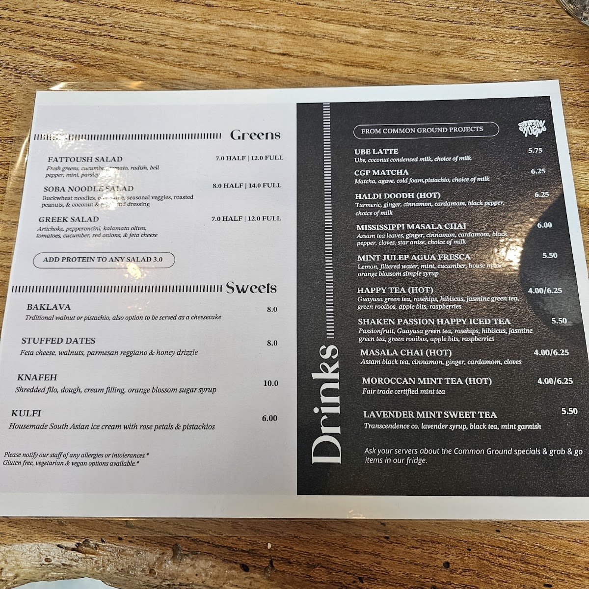 By The Fig & The Olive menu board
