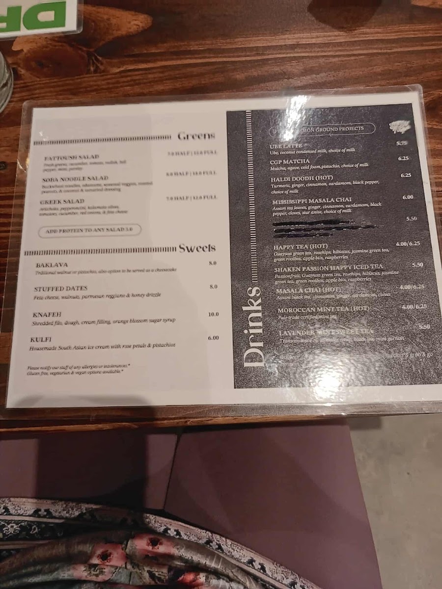 By The Fig & The Olive menu board