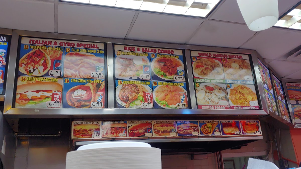 Ny Pizza Grill Cafe menu board