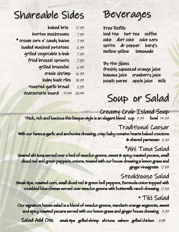Sassy Chophouse + Cocktails menu board