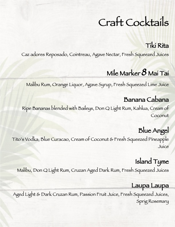 Sassy Chophouse + Cocktails menu board