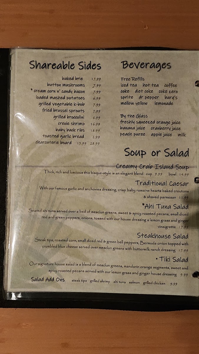 Sassy Chophouse + Cocktails menu board