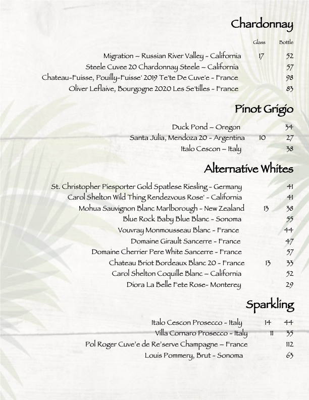 Sassy Chophouse + Cocktails menu board