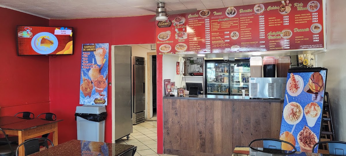 Victoria's Mexican Food menu board