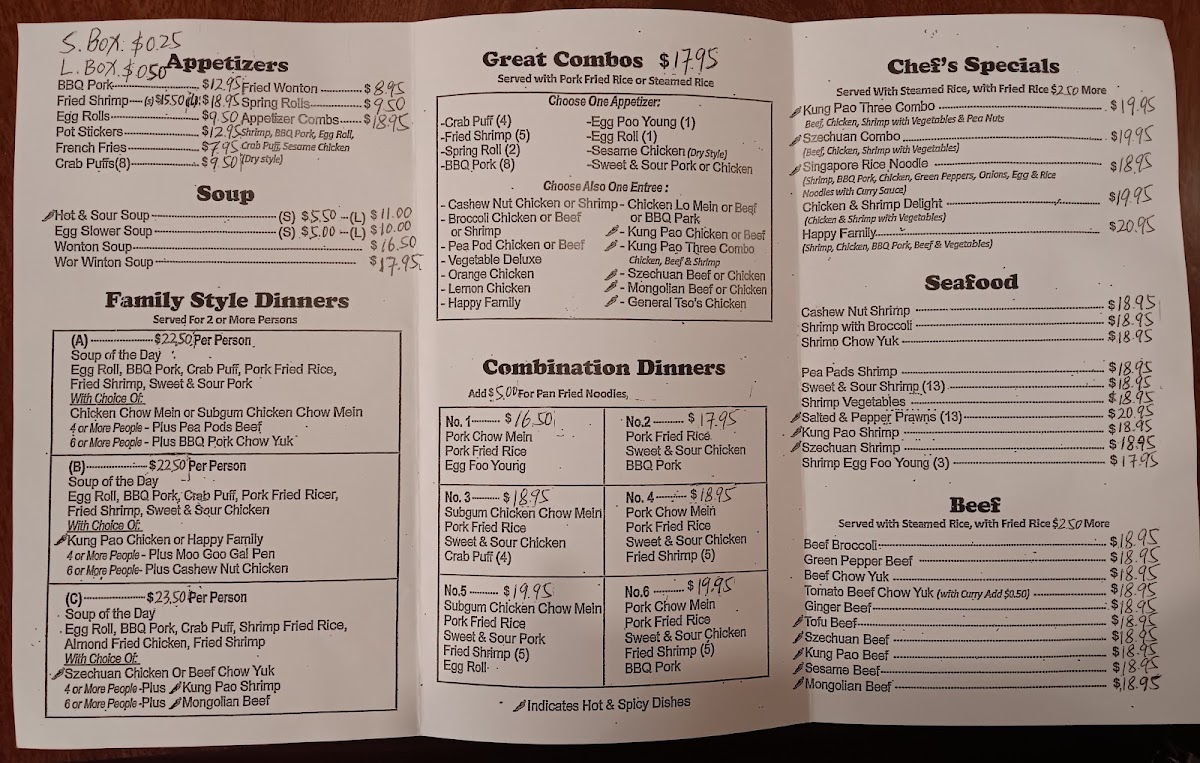 Happy Garden | Chinese menu board