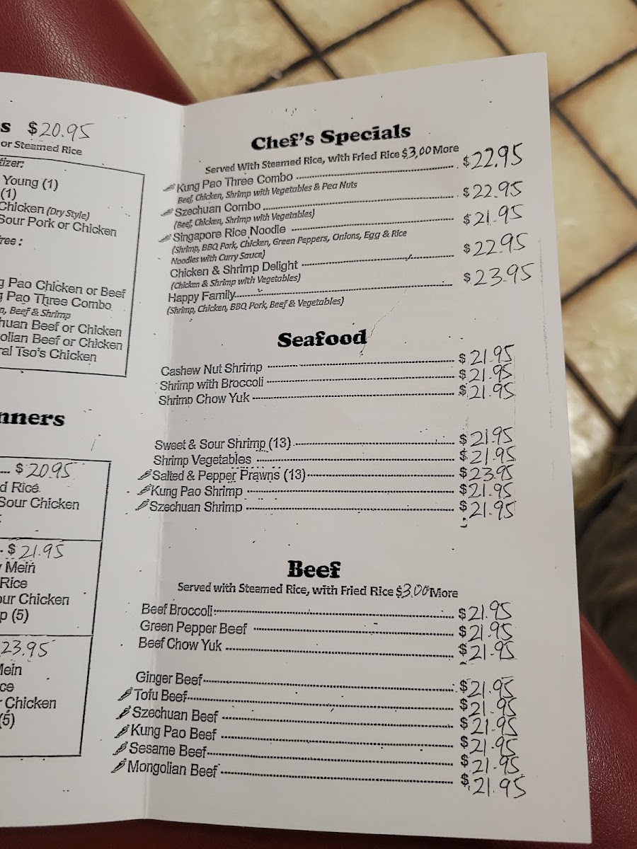 Happy Garden | Chinese menu board