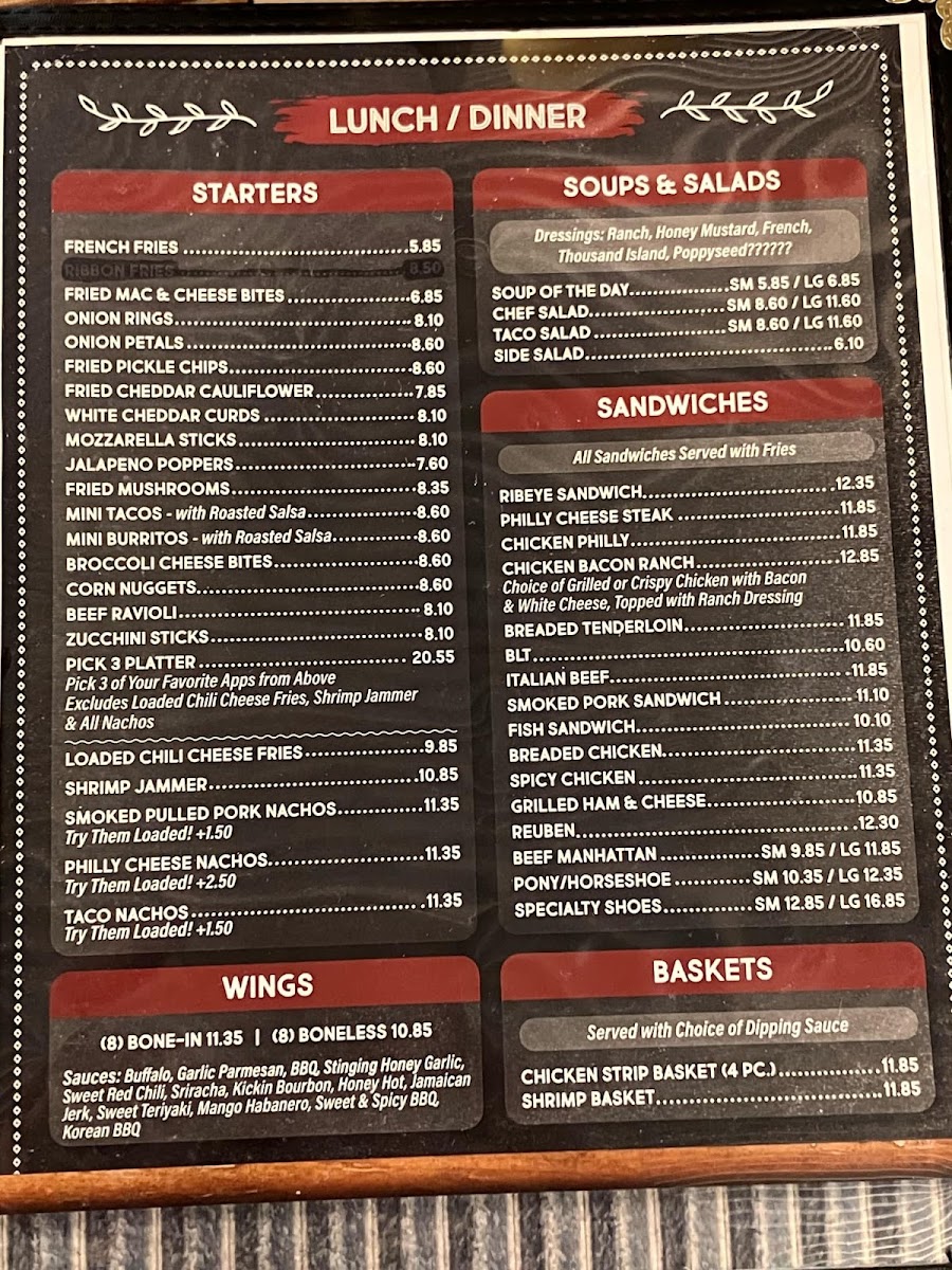 Mac's Diner menu board