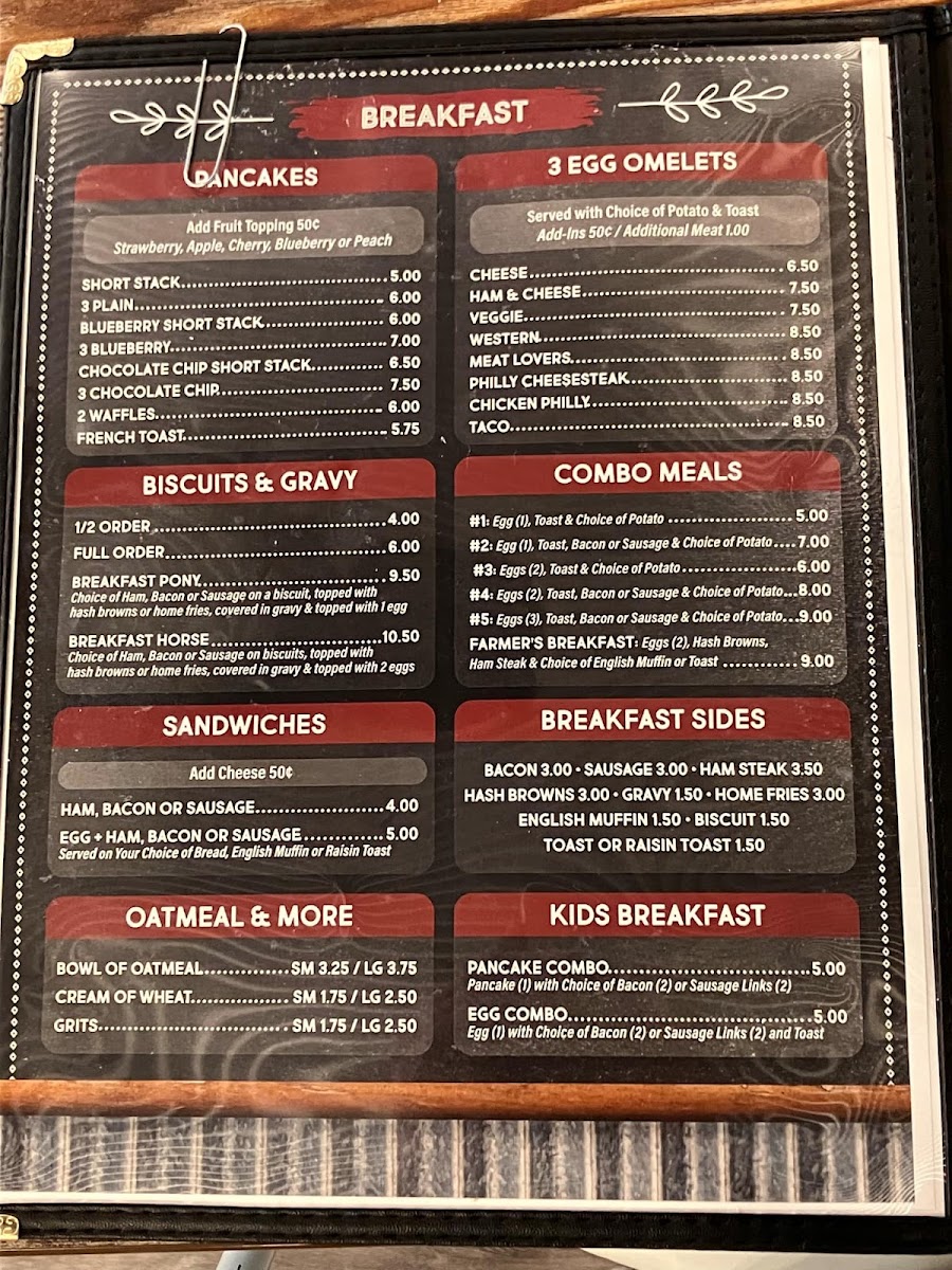 Mac's Diner menu board