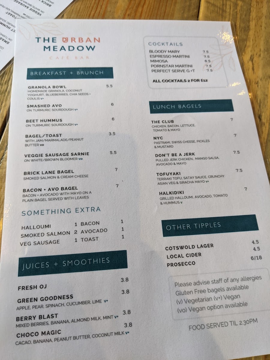 Tres Cafe menu board