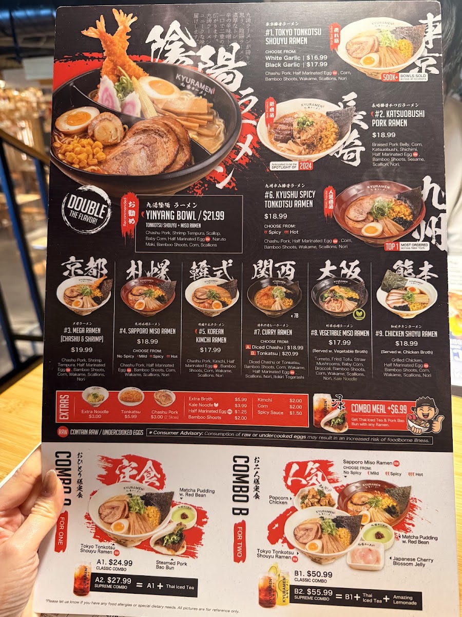 Kyuramen x TBaar - Arcadia menu board