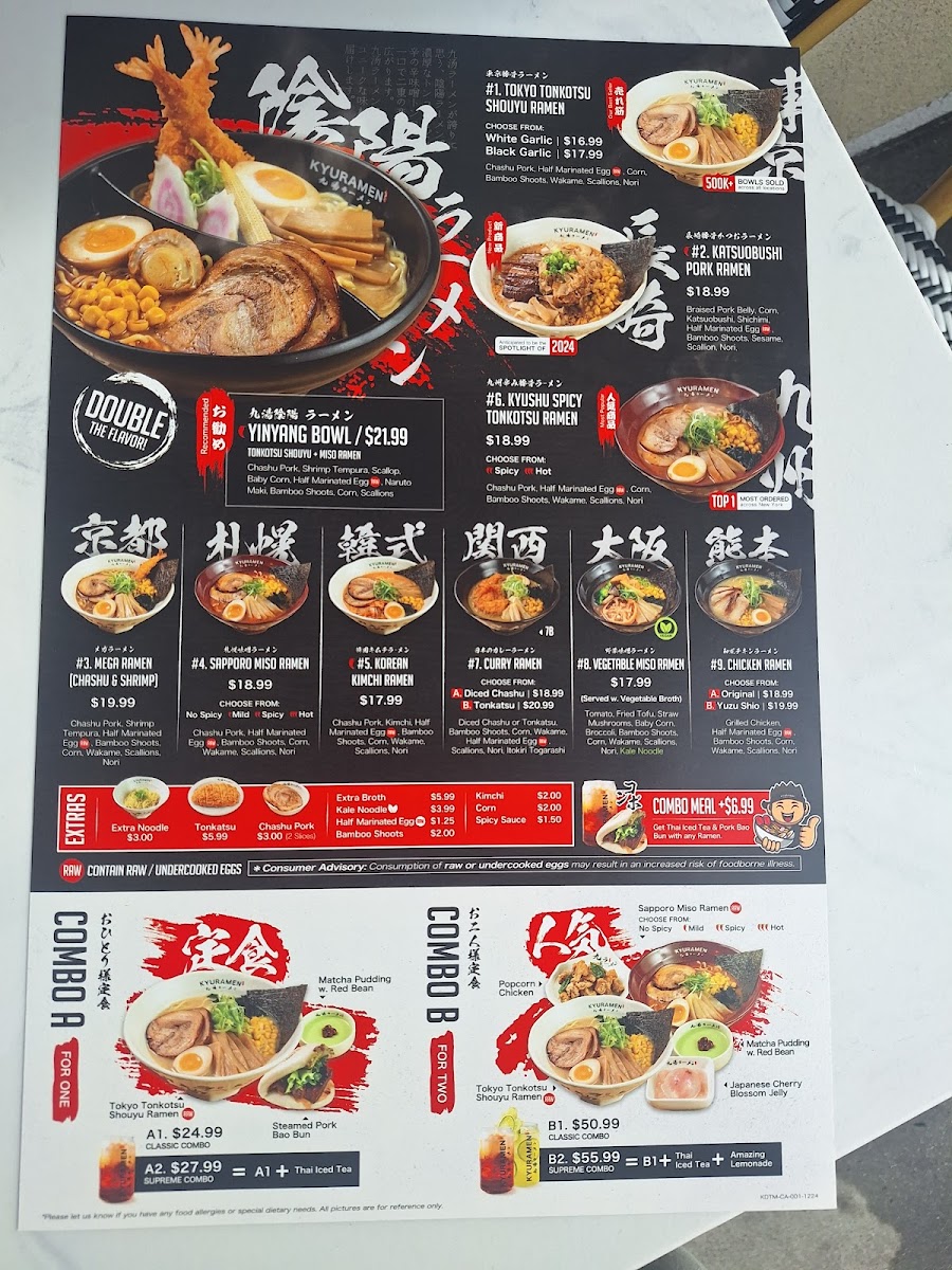 Kyuramen x TBaar - Arcadia menu board