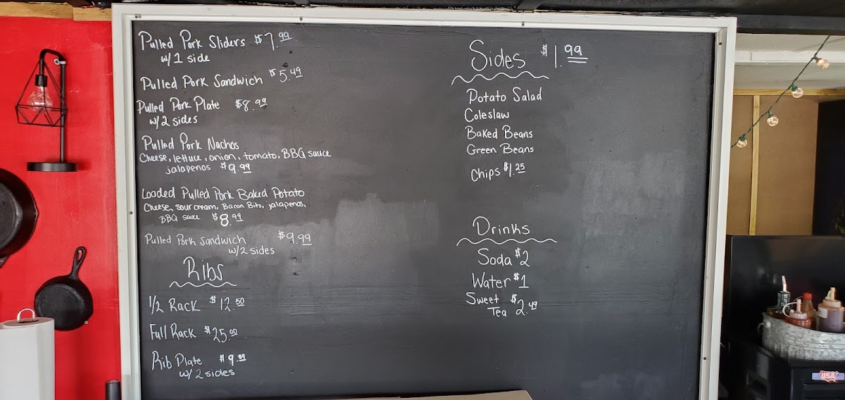 The Lipstick Pig Barbeque menu board