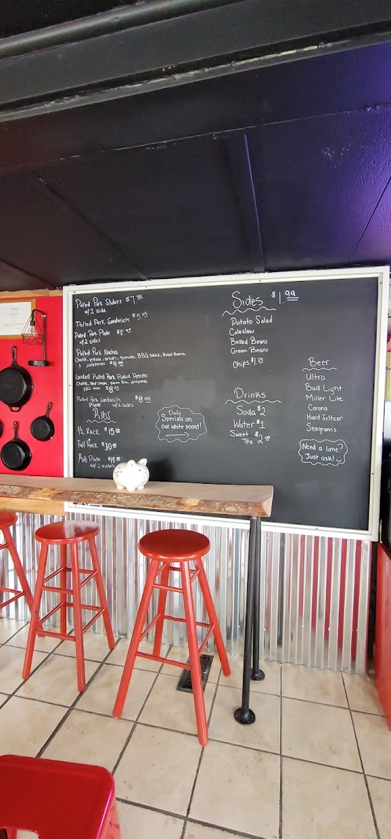 The Lipstick Pig Barbeque menu board