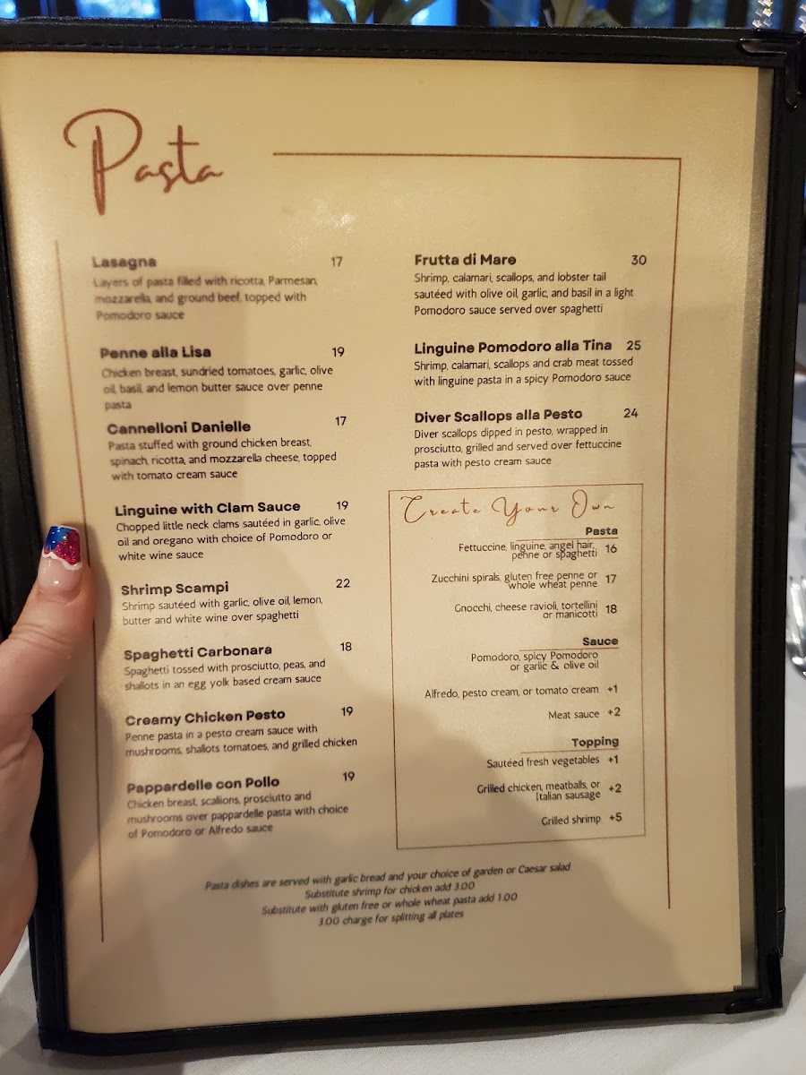 Pomodoro's Cucina Italiana | Clear Lake menu board