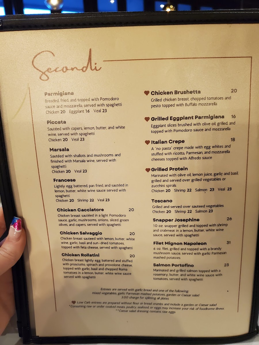 Pomodoro's Cucina Italiana | Clear Lake menu board