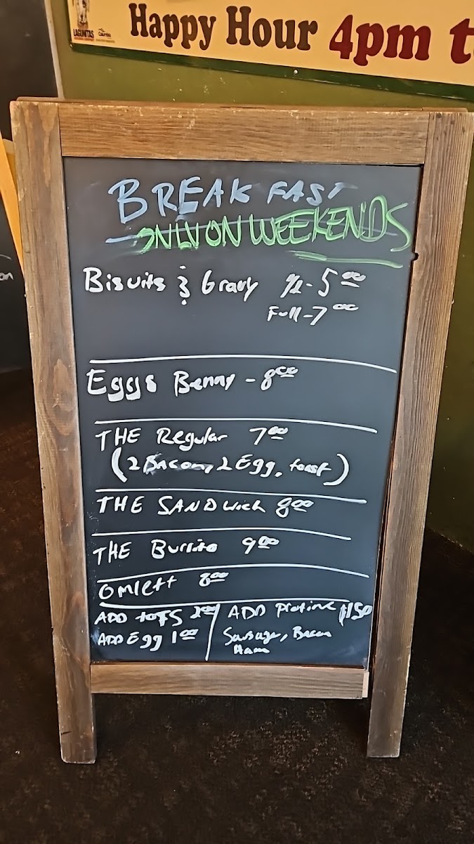 Highlands Brew Pub menu board