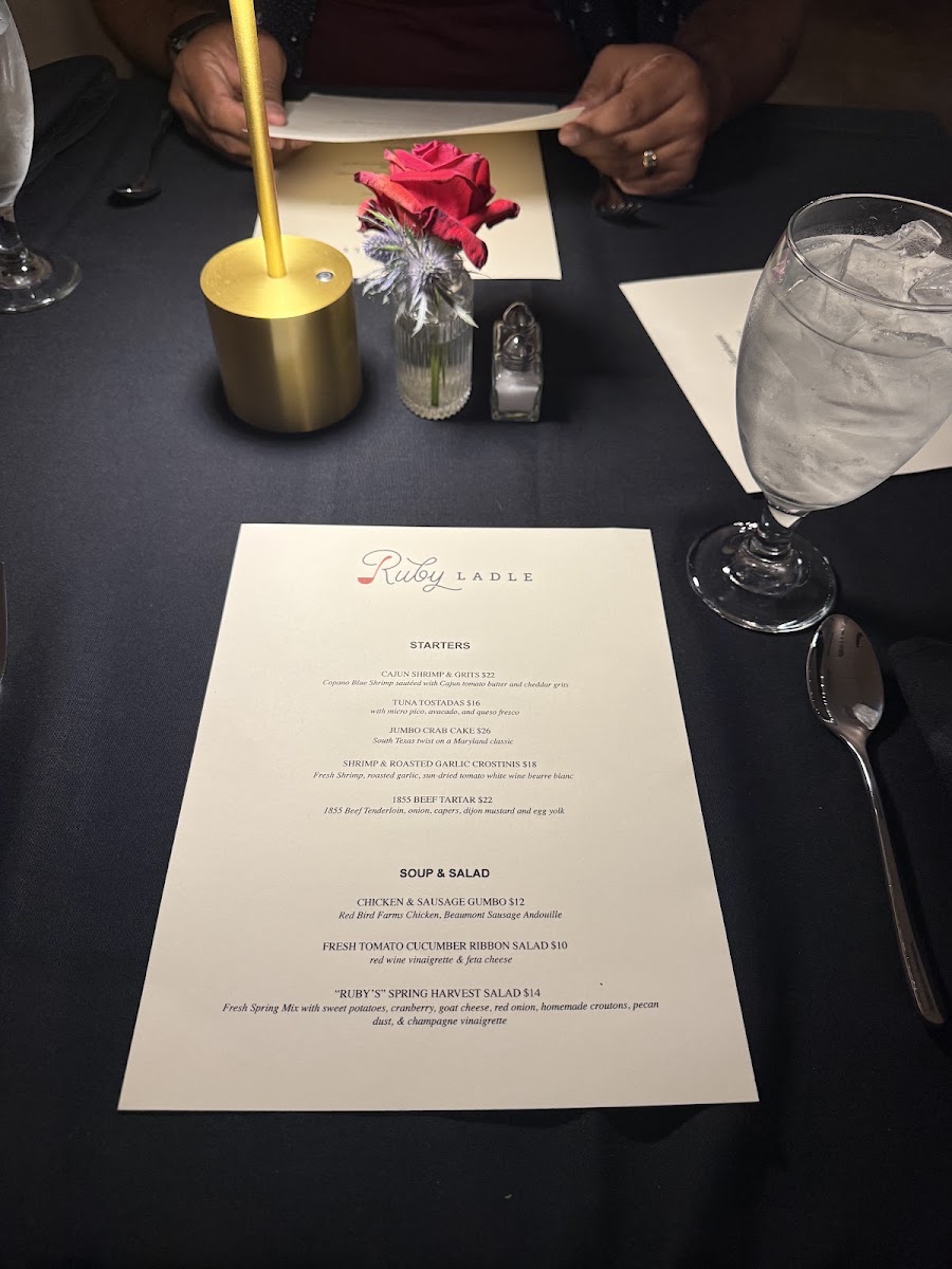 Ruby Ladle menu board