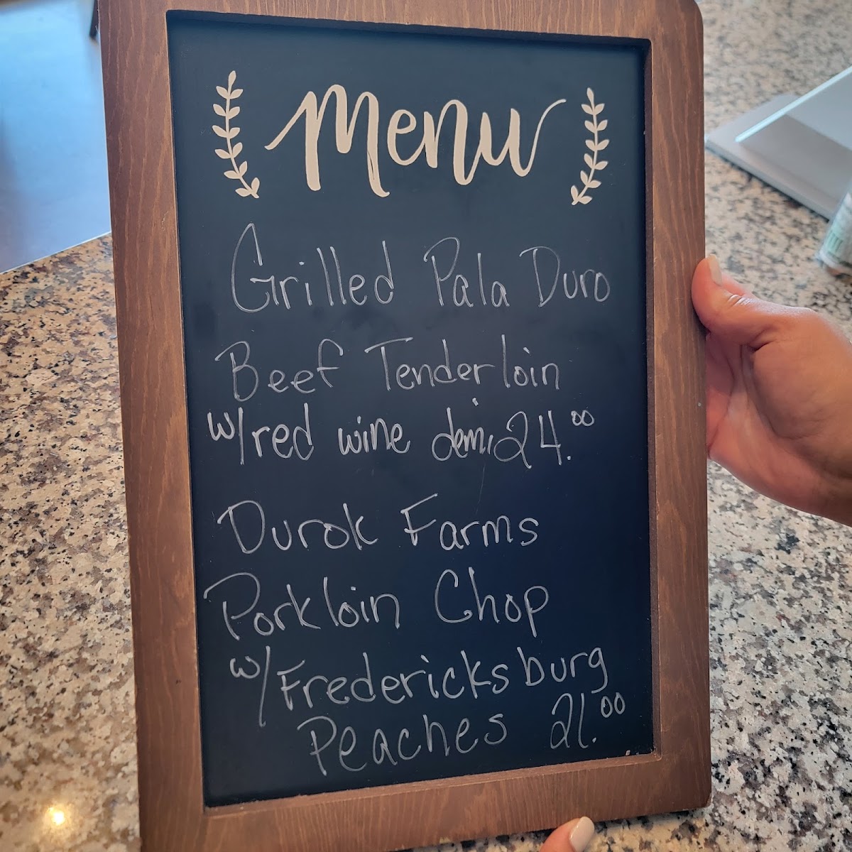 Ruby Ladle menu board